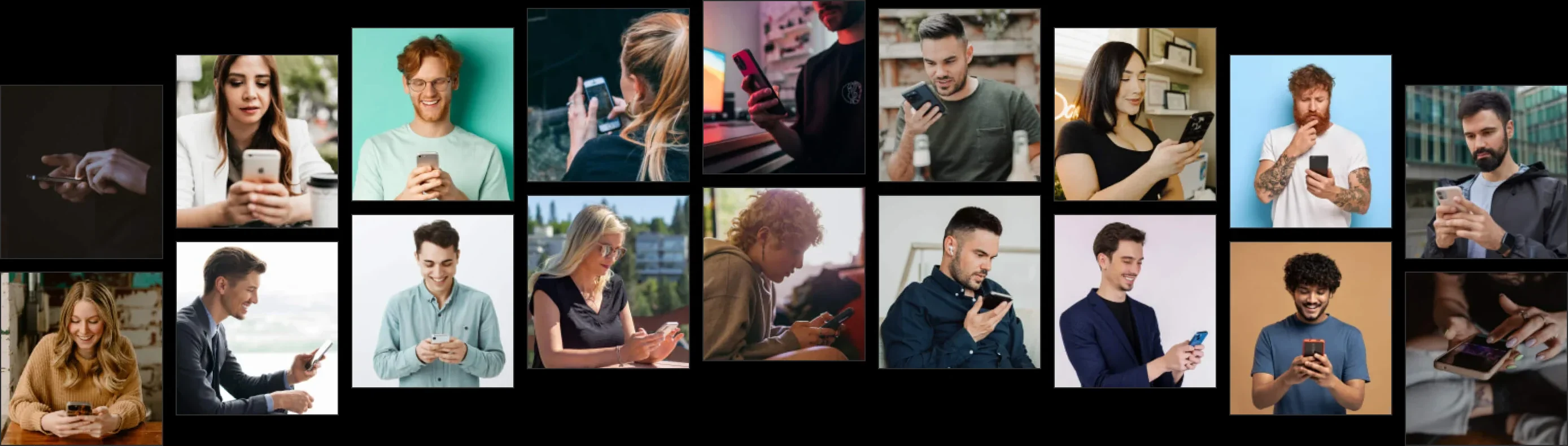 People using their phones